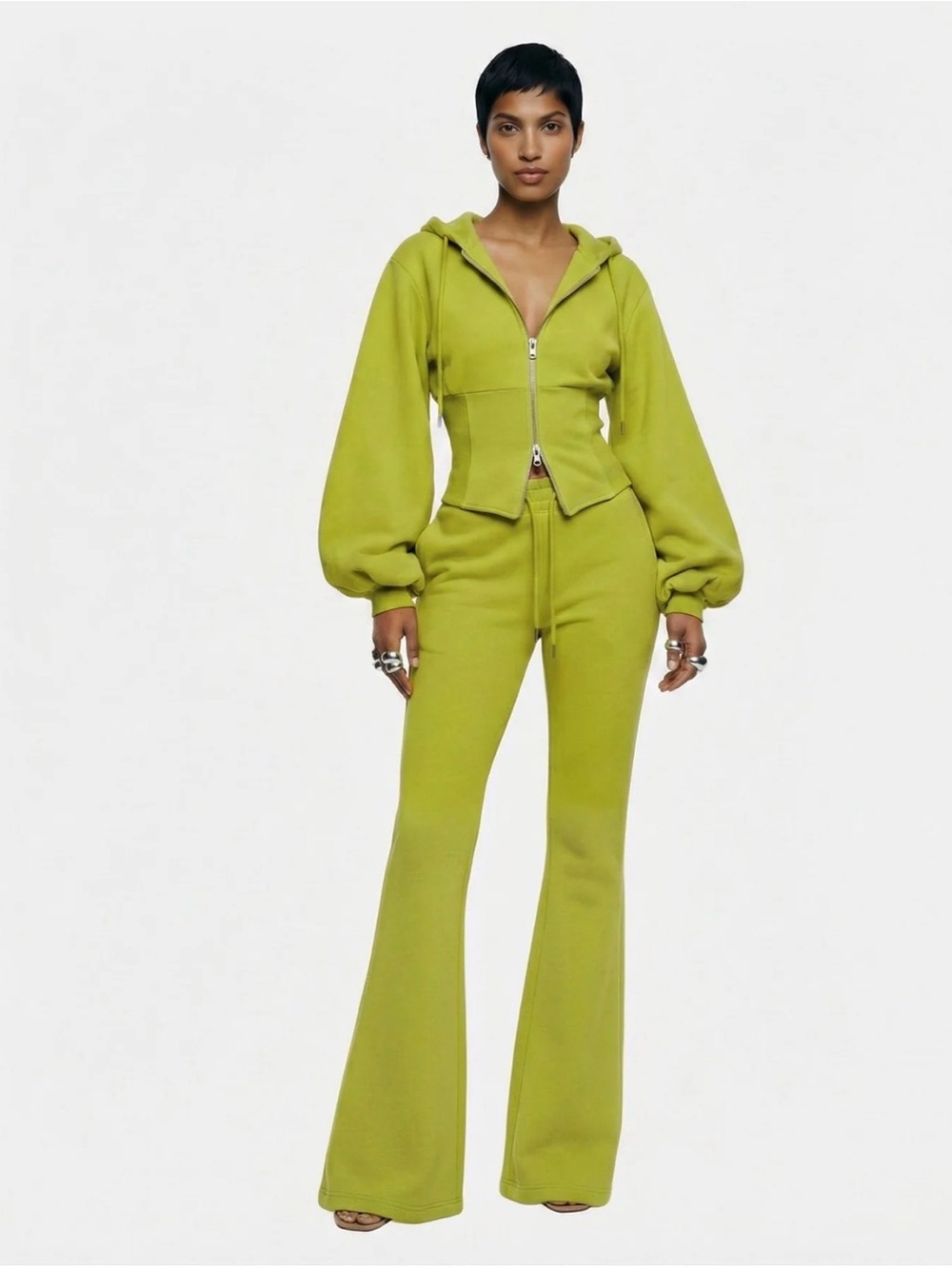 Hanifa Courtni Hoodie In Chartreuse (Large)